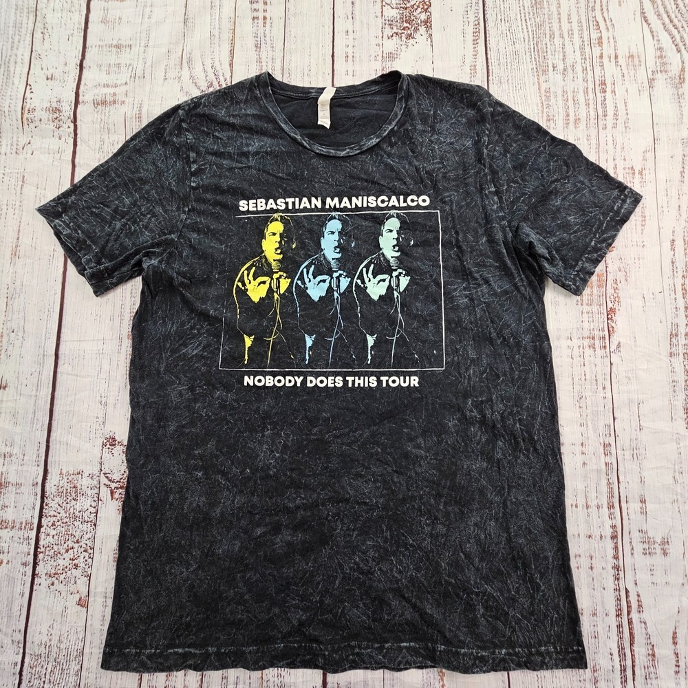Sebastian Maniscalco Nobody Does‎ This Black Short Sleeve Cotton T-Shirt Men's L